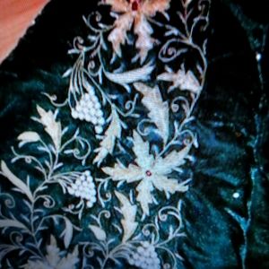 Sudha Pennathur green velvet tree skirt